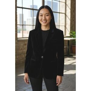 Chico's Women's Black Velvet Holiday Blazer Size Medium
